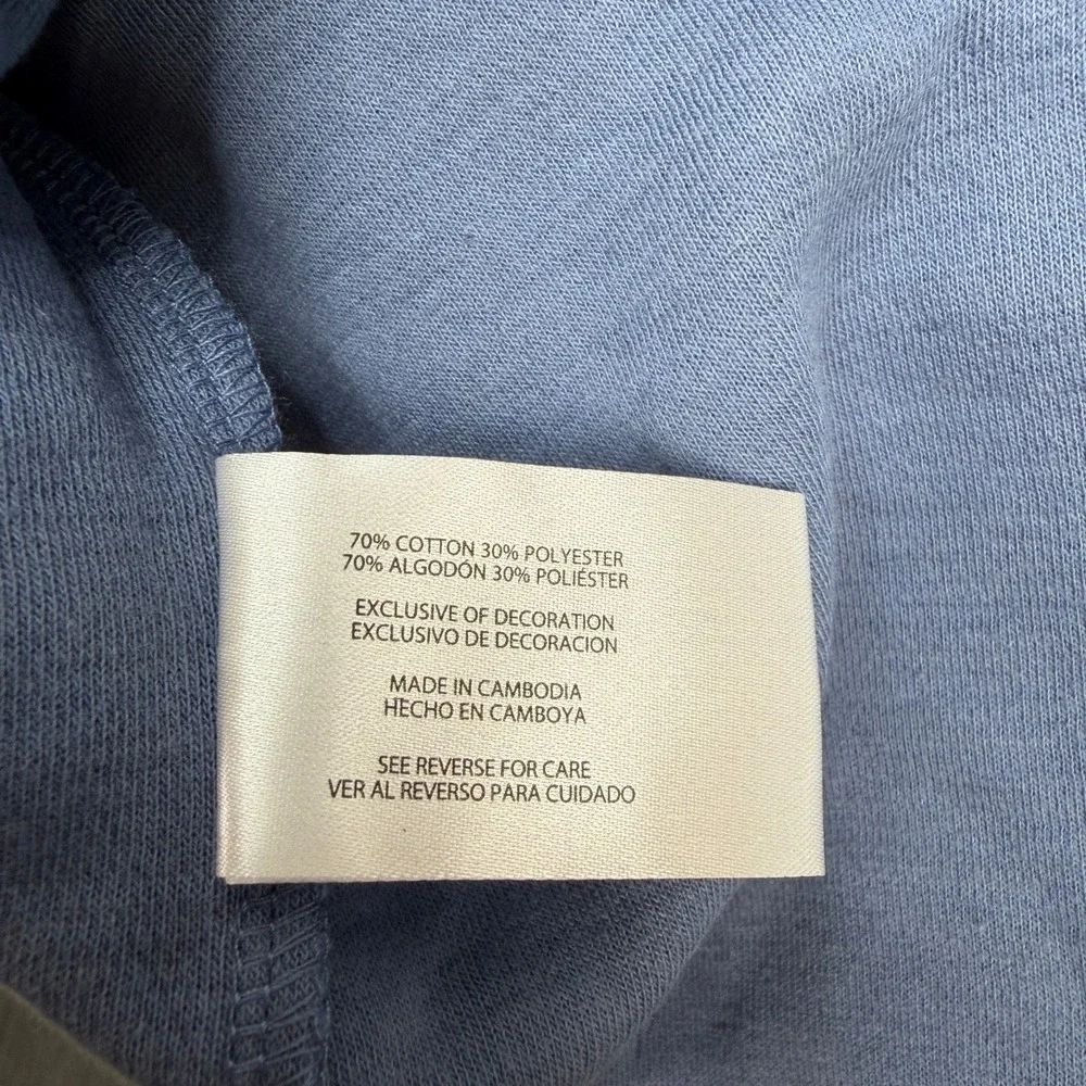 NEW Banana Republic Mens XL Double Knit Crew Vintage Indigo Blue Sweatshirt
